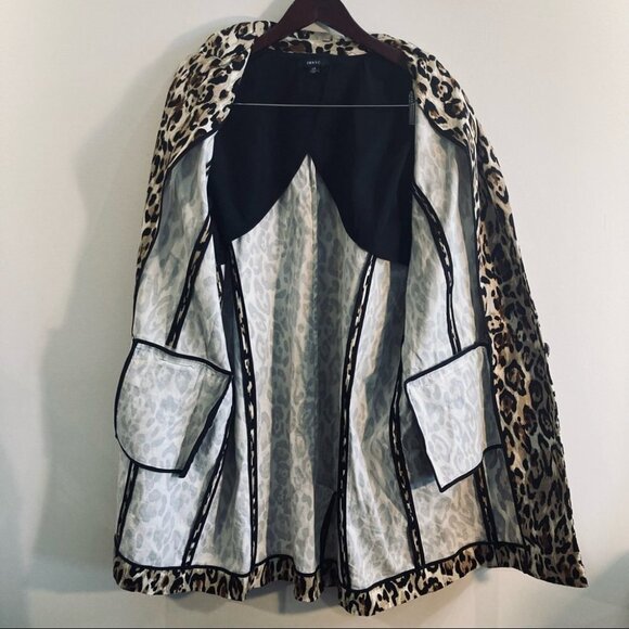 IMNYC Sz L Leopard Print Unlined Oversized Overcoat w/ Pockets & Back Slit Coat - Picture 7 of 7